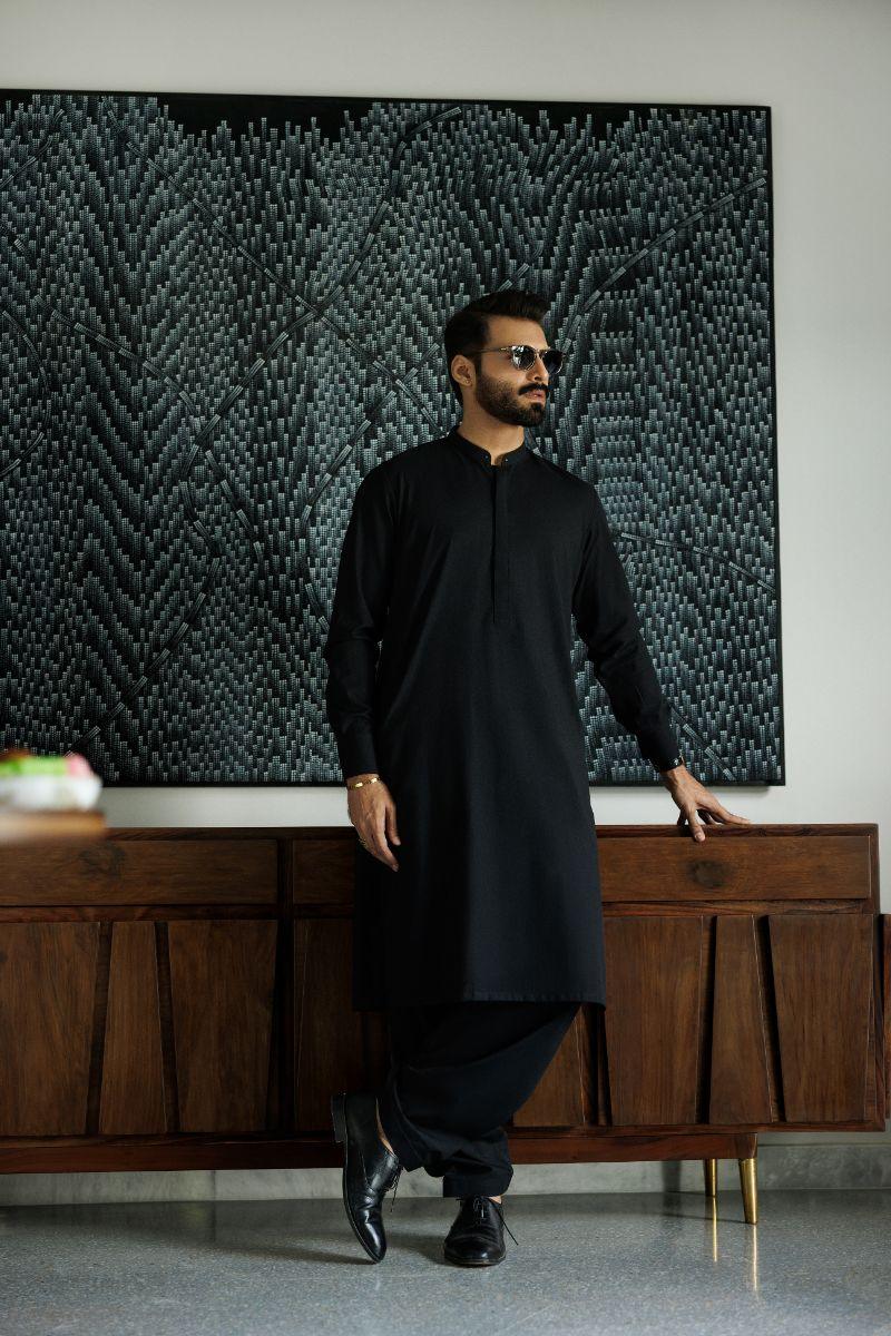 PREMIUM JET BLACK UNSTITCHED WASH & WEAR