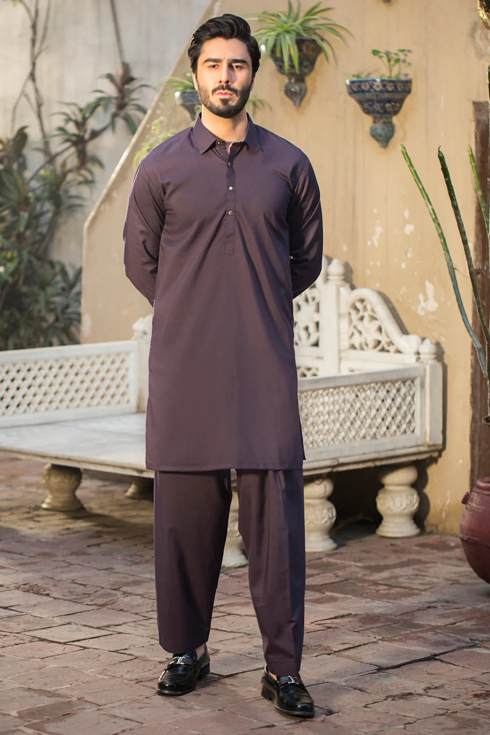 PREMIUM  UNSTITCHED WASH & WEAR (Dark Margenta color)