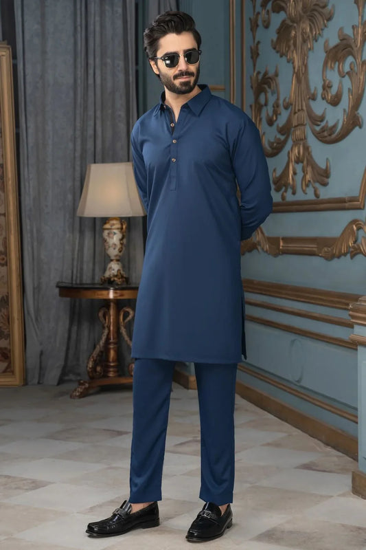 PREMIUM  UNSTITCHED WASH & WEAR (Navy blue color)