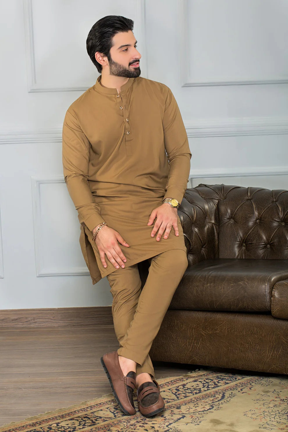 PREMIUM  UNSTITCHED WASH & WEAR (camel color)