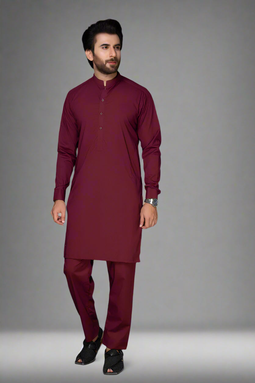 PREMIUM  UNSTITCHED WASH & WEAR (Rad mahroon color)